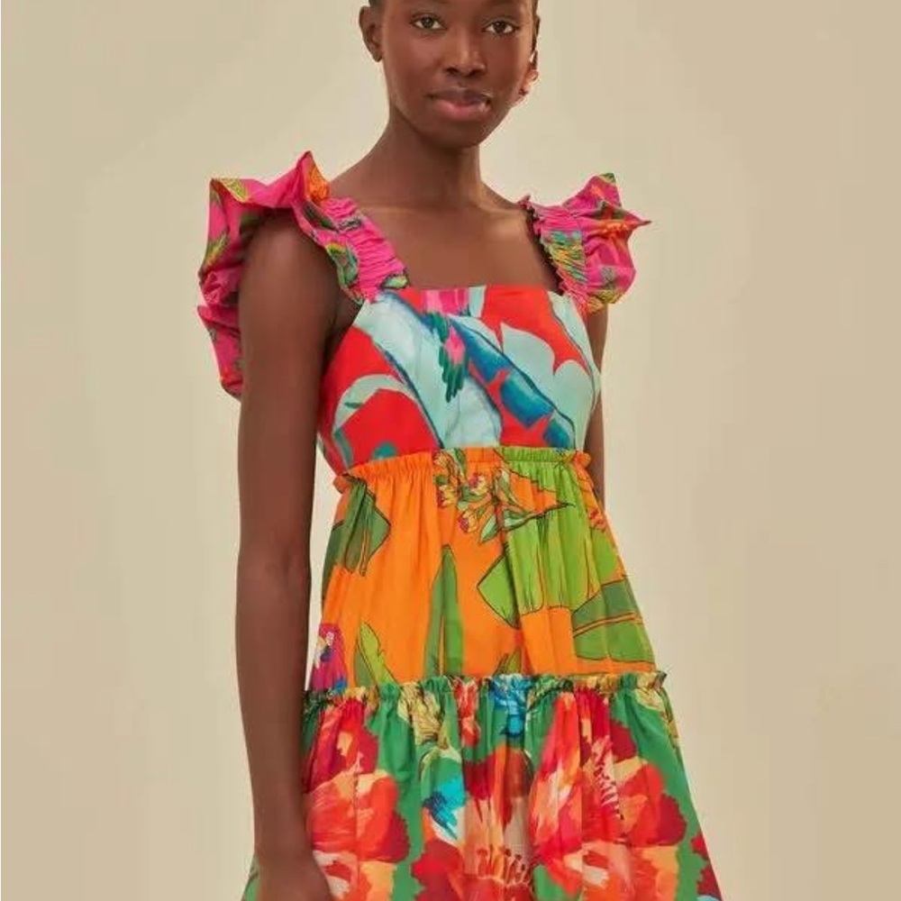 FARM Rio Colorful Floral Midi Dress